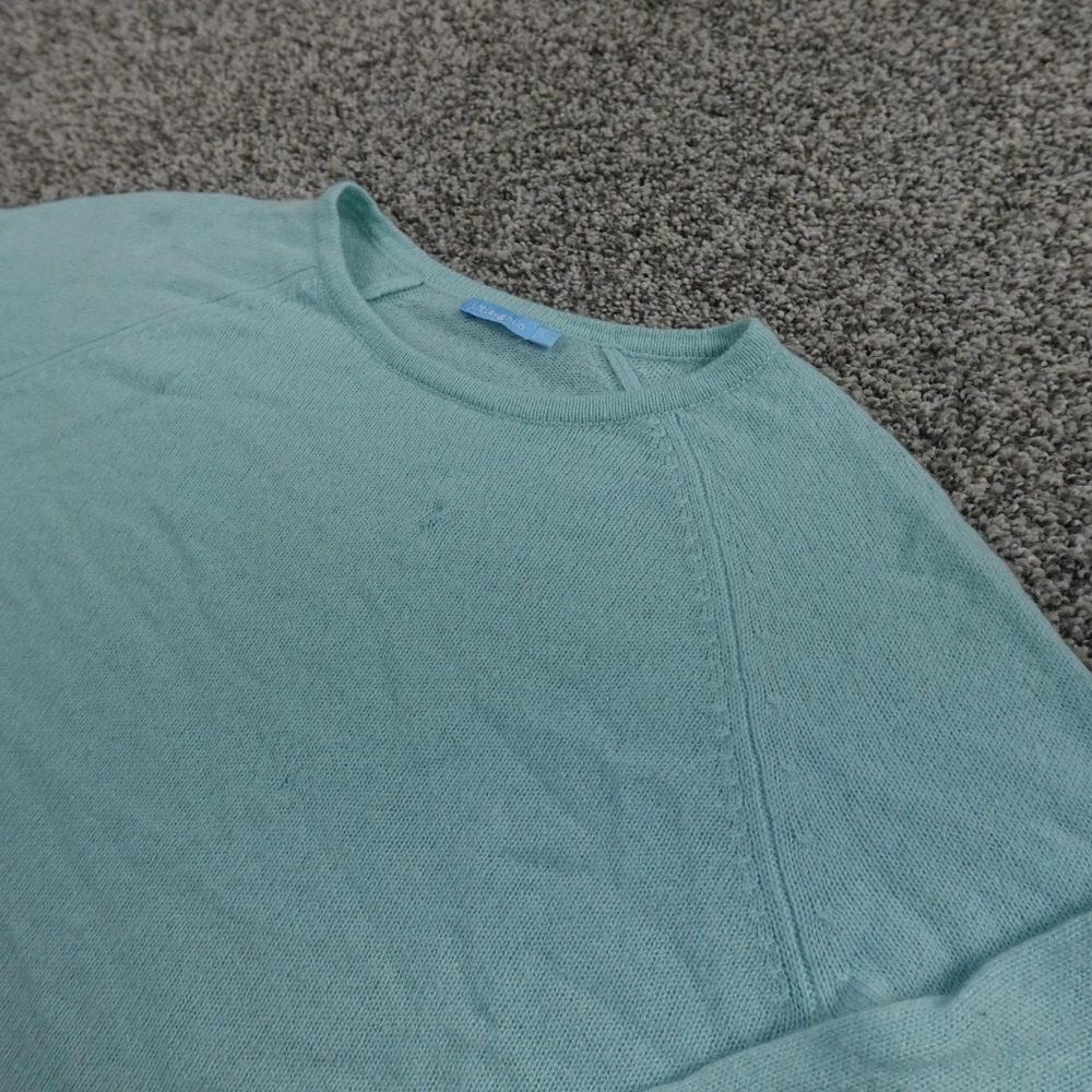 J McLaughlin Sweater Womens S Blue 100% Cashmere Knit Pullover Crewneck‎ Cozy